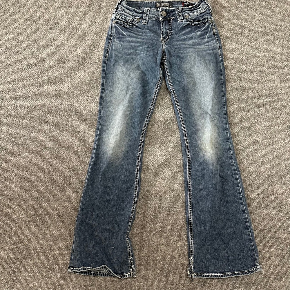 Silver Jeans Co. Jeans Womens Size 27 Suki Mid Boot Medium Wash Thick Stitch